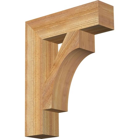 Ekena Millwork Westlake Block Rough Sawn Bracket, Western Red Cedar, 4"W x 16"D x 20"H BKT04X16X20WTL05RWR
